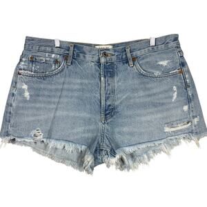 Agolde Parker Denim Shorts Jean Jorts Casual Light Wash Button Fly Shorty - 32